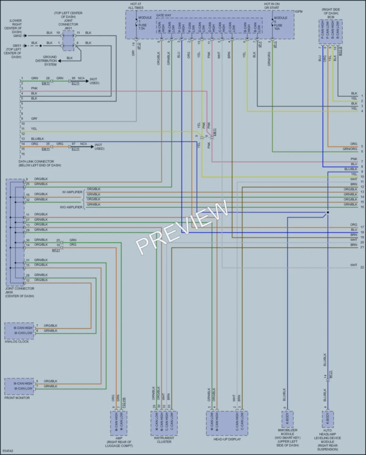 2017 Kia Cadenza Computer Data Lines wiring diagram preview