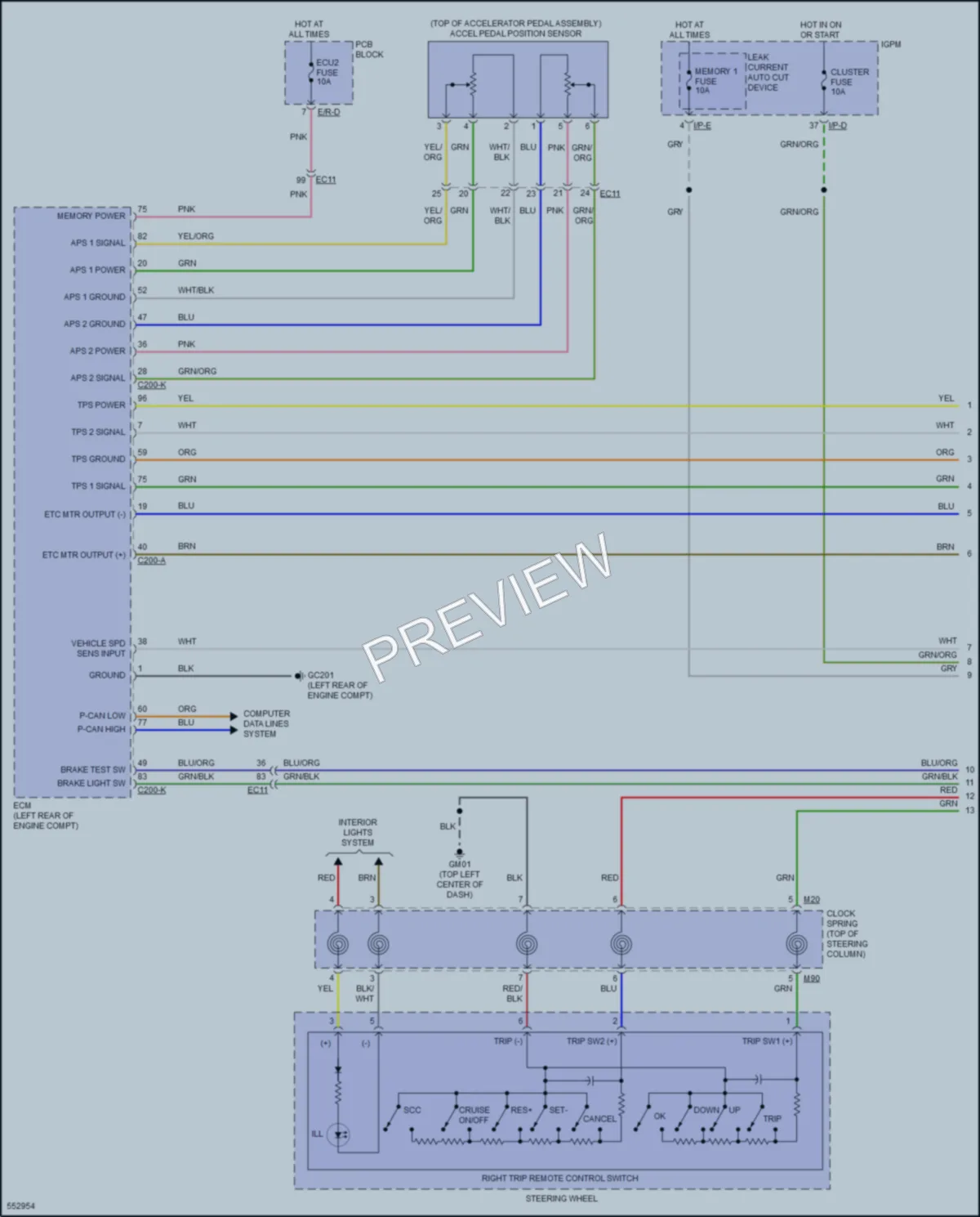 2017 Kia Cadenza Cruise Control wiring diagram preview