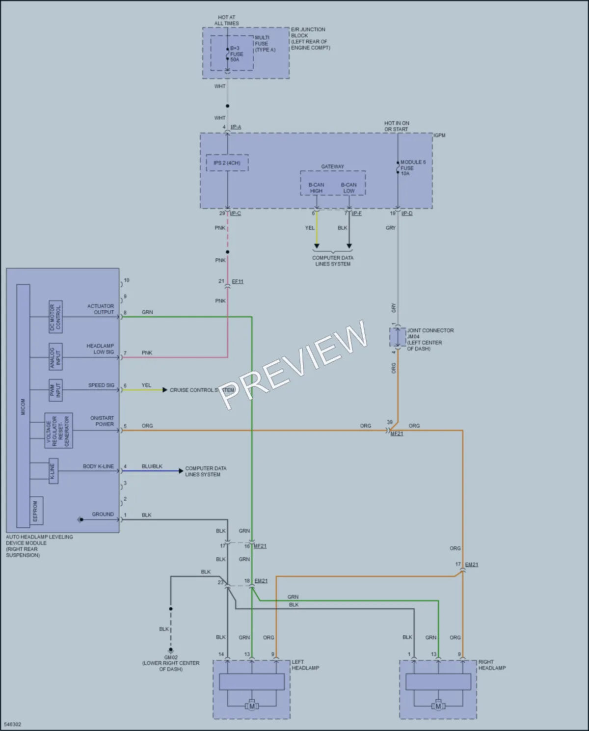 2017 Kia Cadenza Headlights wiring diagram preview