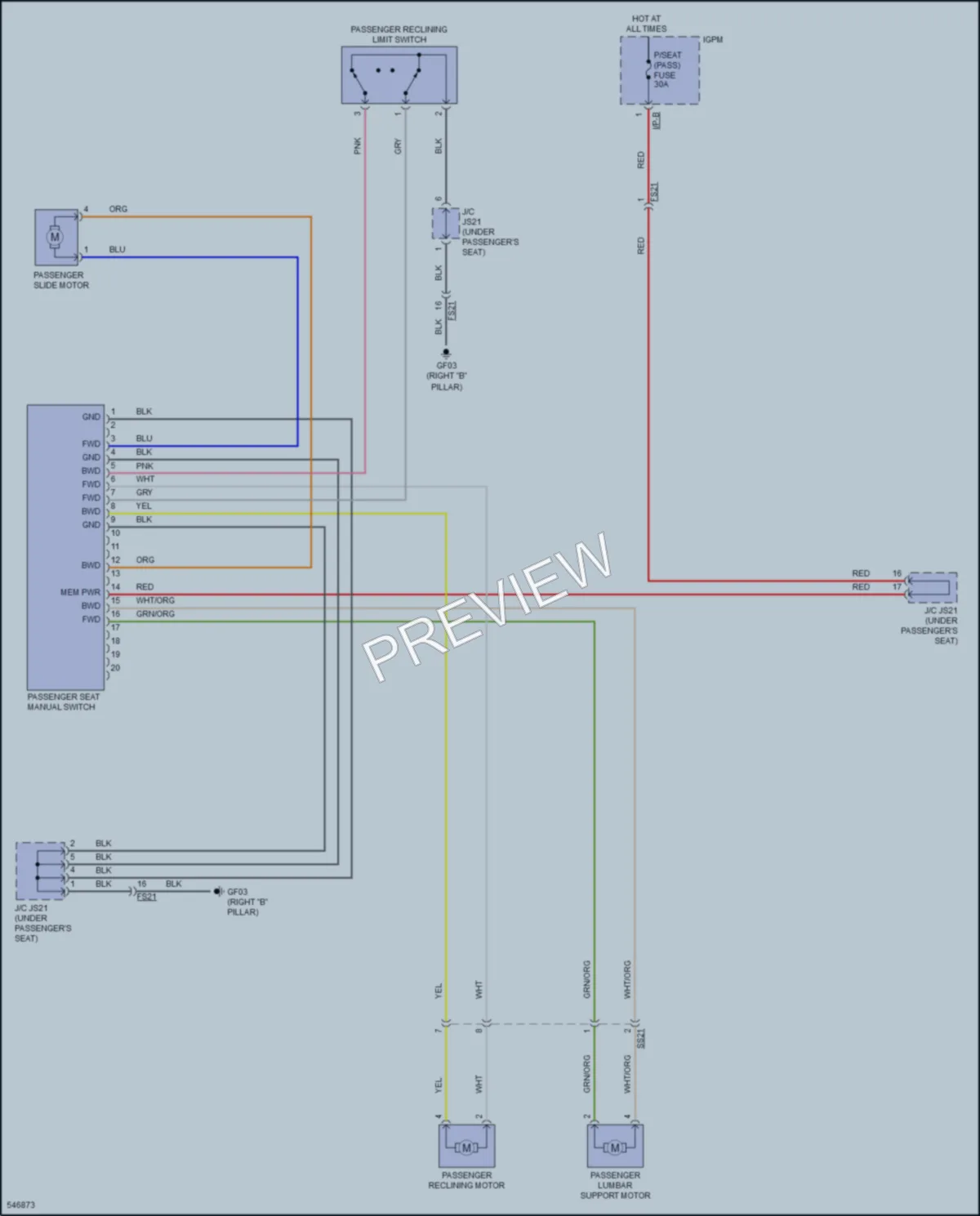 2017 Kia Cadenza Power Seats wiring diagram preview