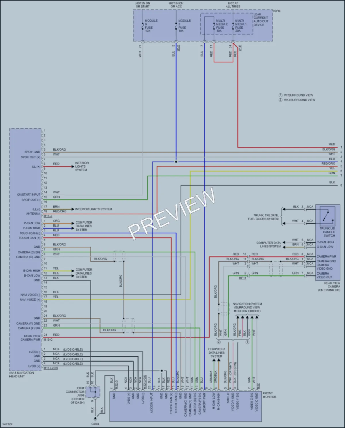 2017 Kia Cadenza Radio wiring diagram preview