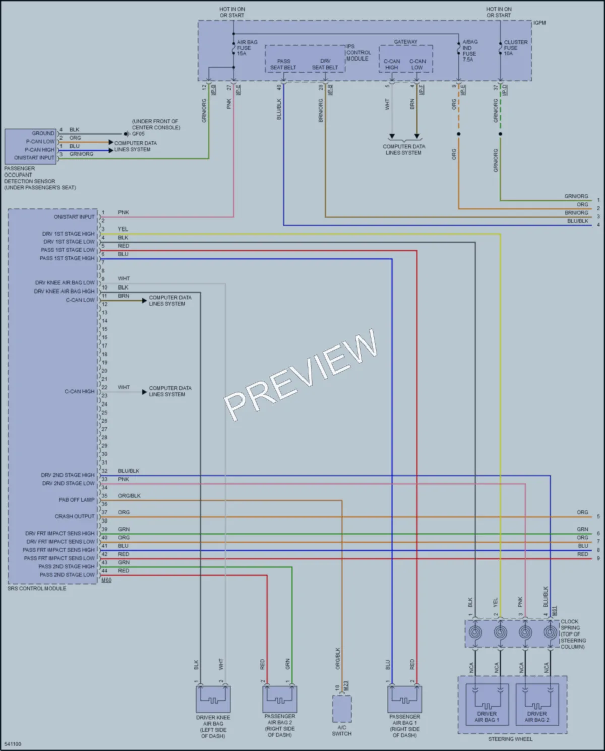 2017 Kia Cadenza Supplemental Restraints wiring diagram preview
