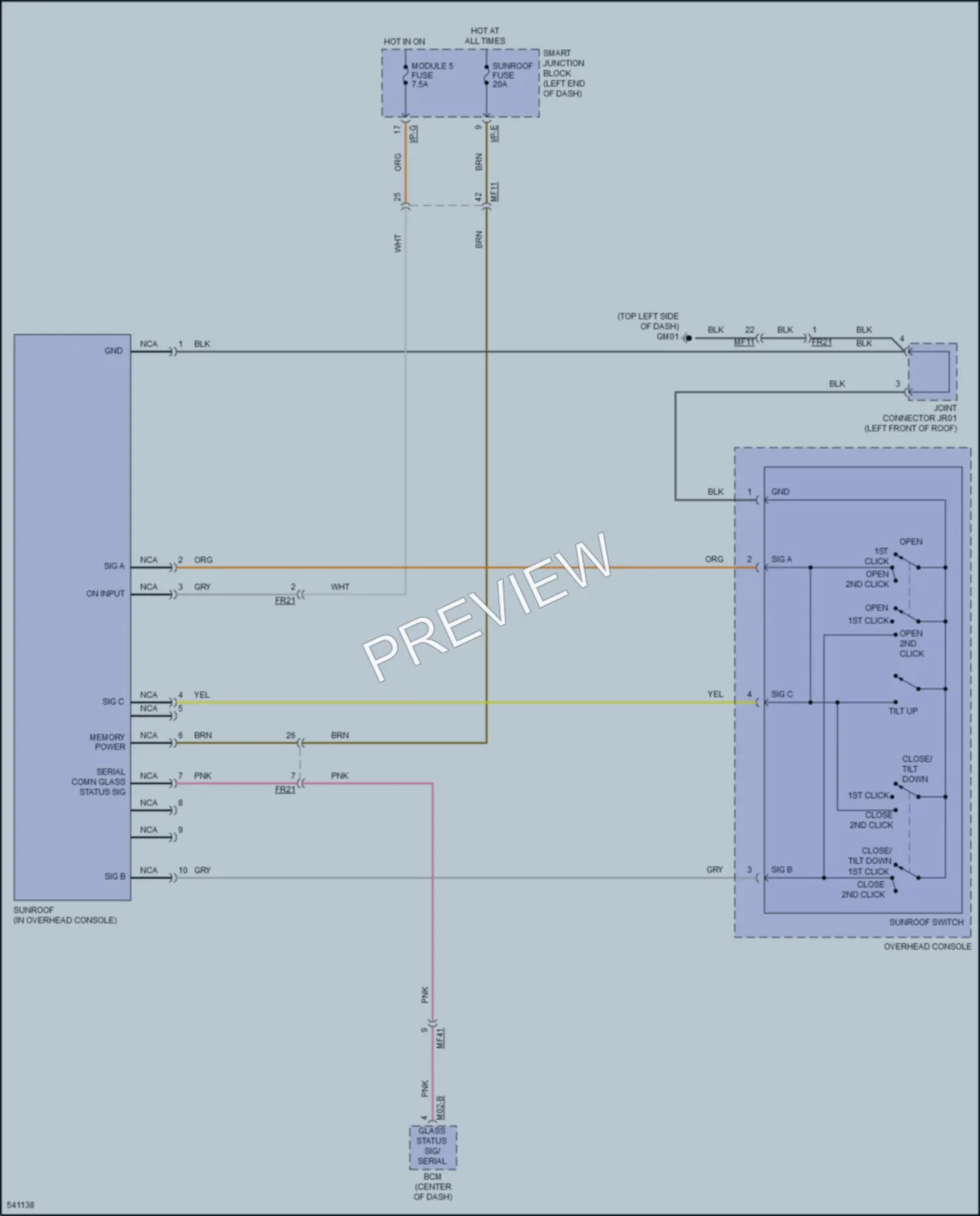 2017 Kia Forte Power Top Sunroof wiring diagram preview