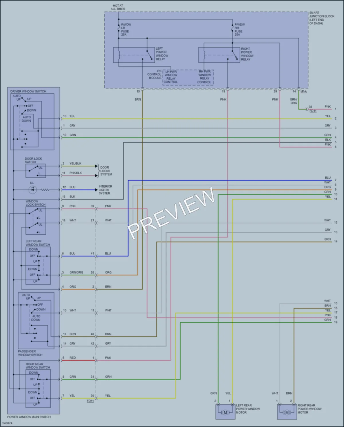 2017 Kia Forte Power Windows wiring diagram preview