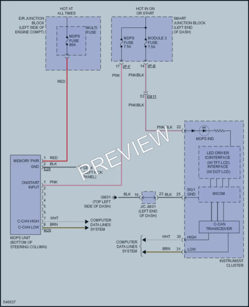 2017 Kia Forte5 Electronic Power Steering wiring diagram preview