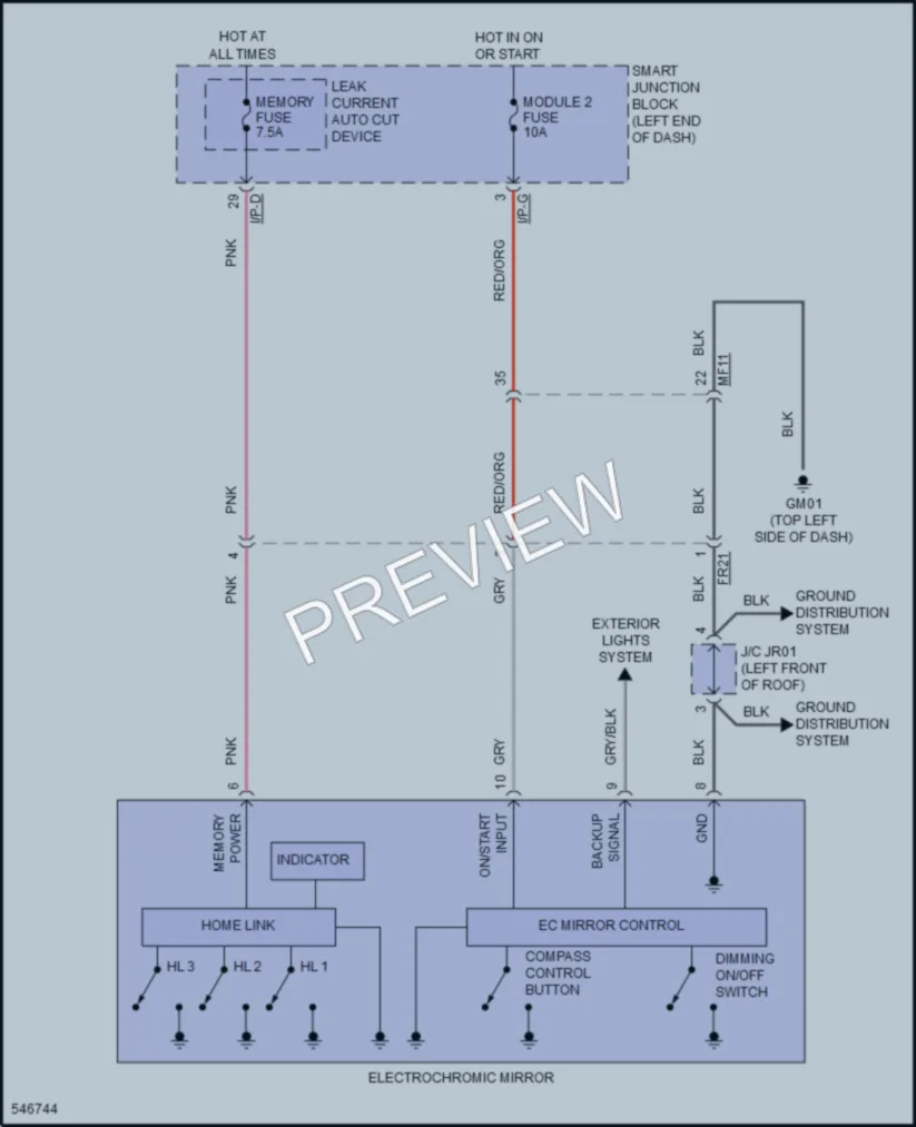 2017 Kia Forte5 Power Mirrors wiring diagram preview
