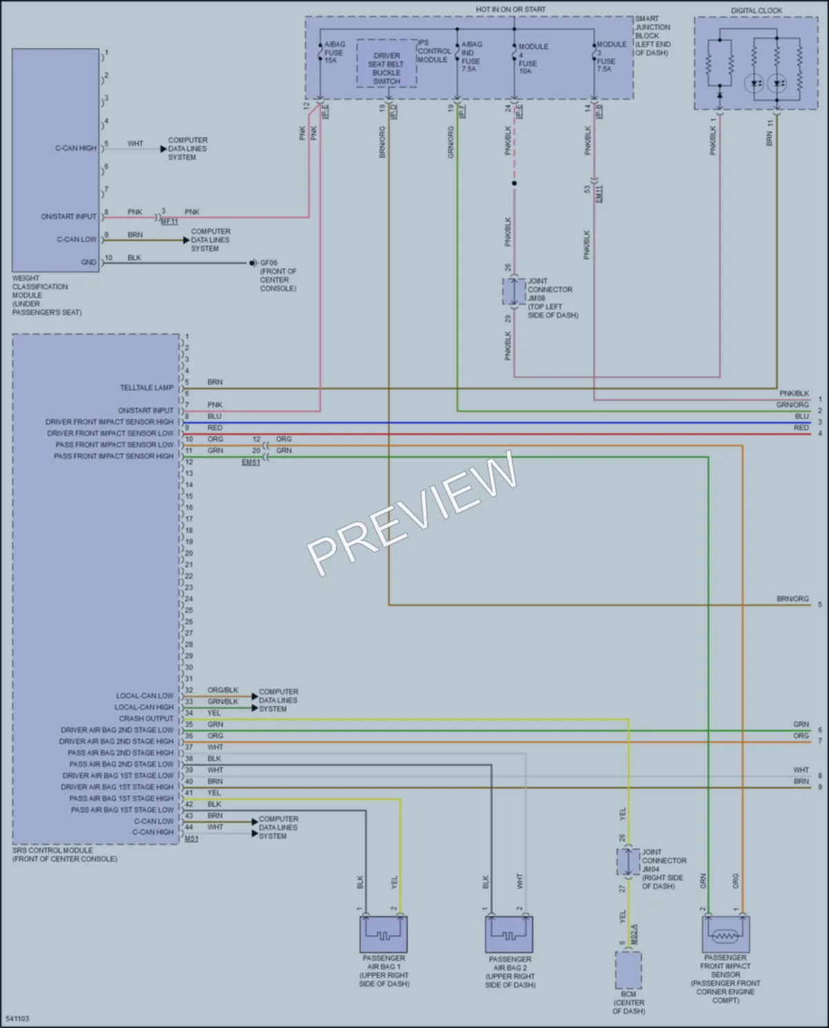 2017 Kia Forte5 Supplemental Restraints wiring diagram preview