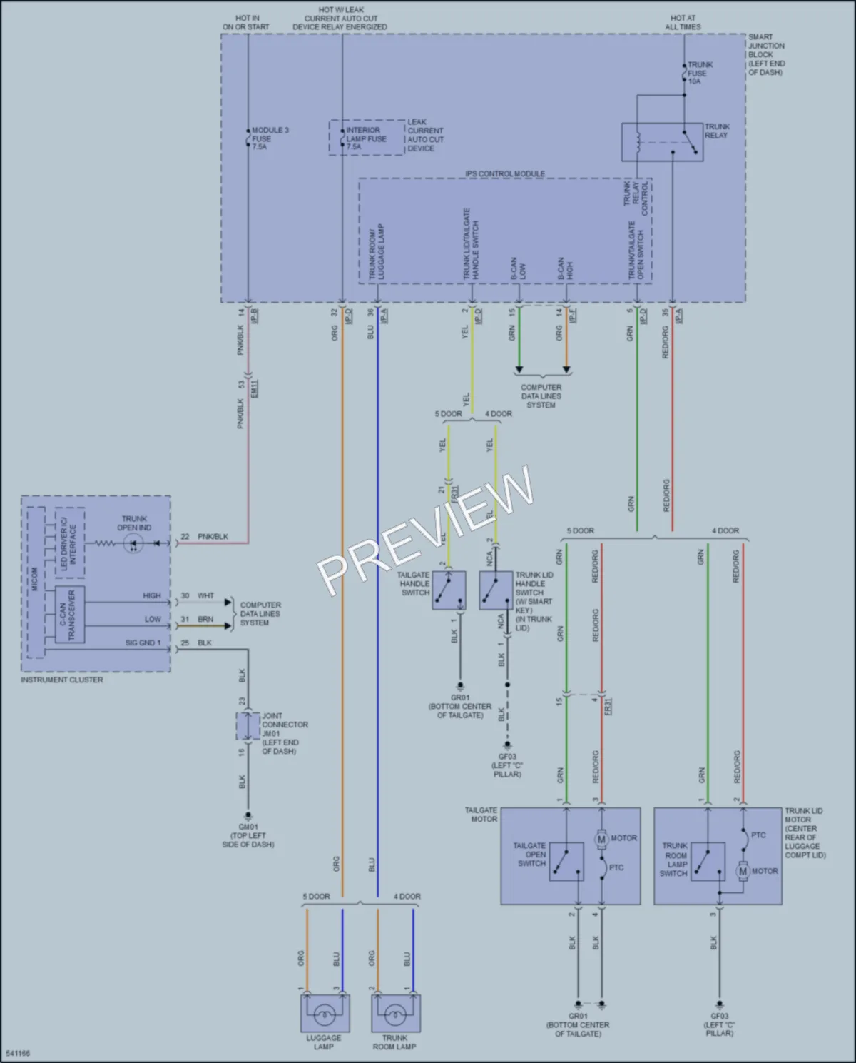 2017 Kia Forte5 Trunk Tailgate Fuel Door wiring diagram preview