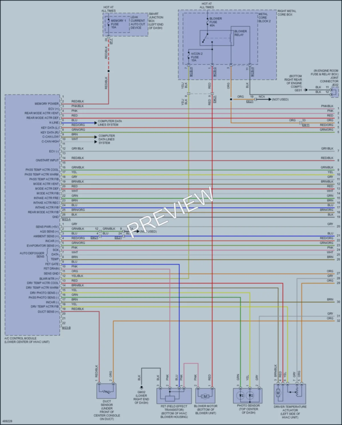 2017 Kia K900 Air Conditioning wiring diagram preview