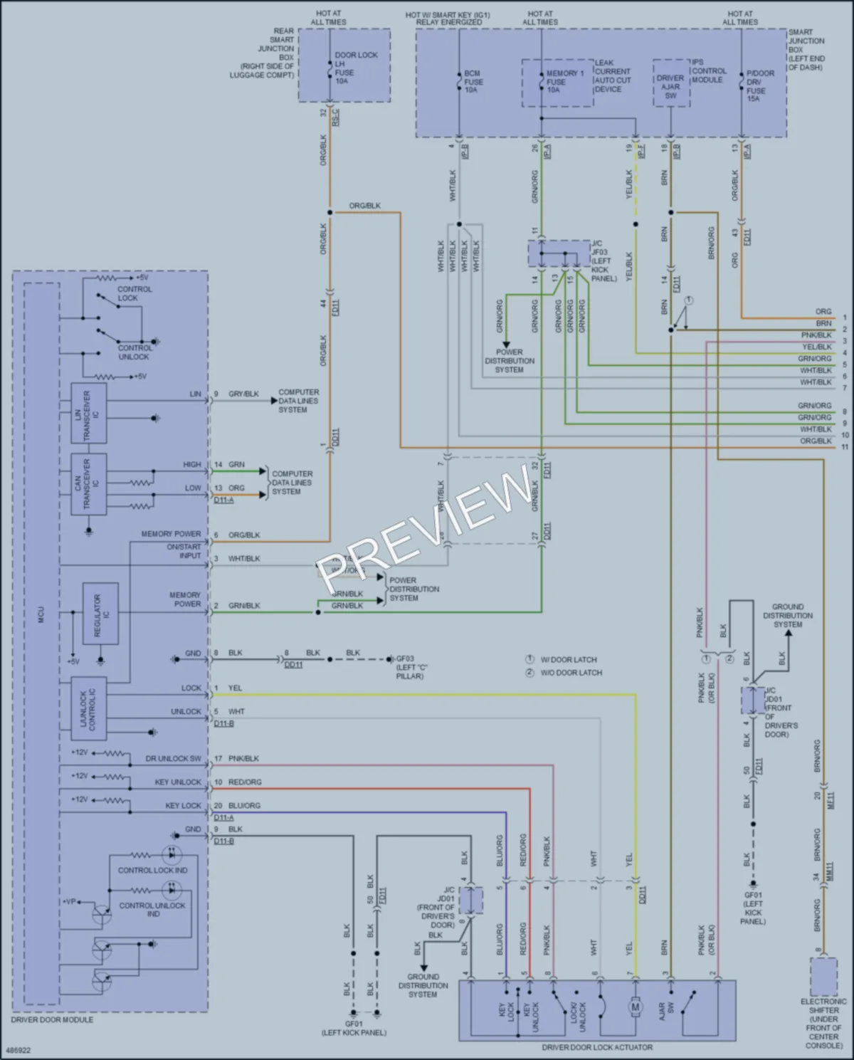 2017 Kia K900 Anti Theft wiring diagram preview