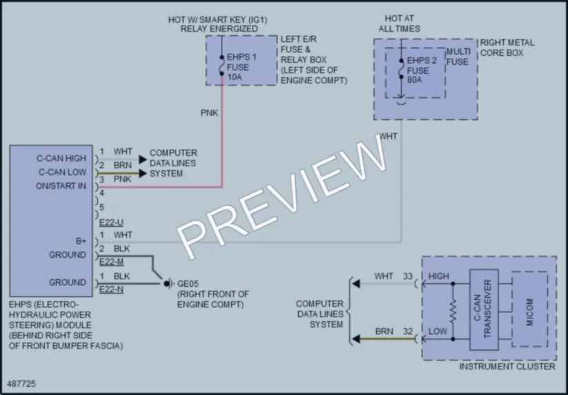 2017 Kia K900 Electronic Power Steering wiring diagram preview