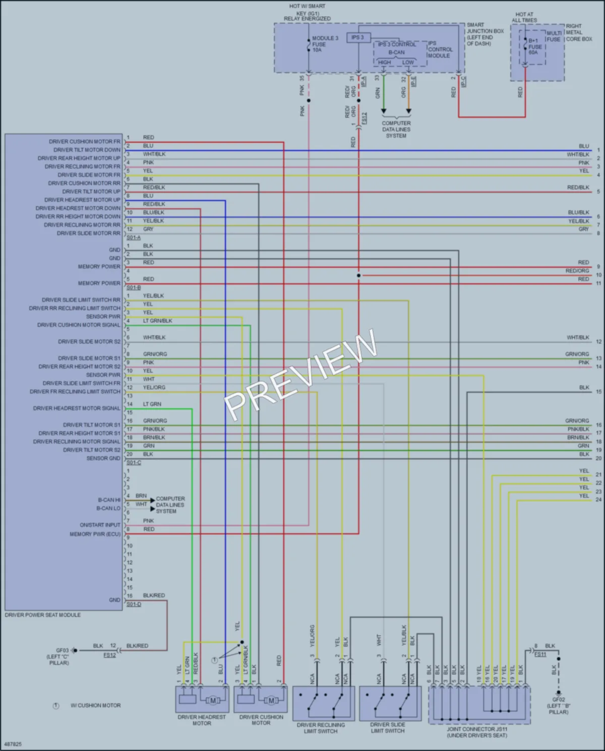 2017 Kia K900 Memory Systems wiring diagram preview