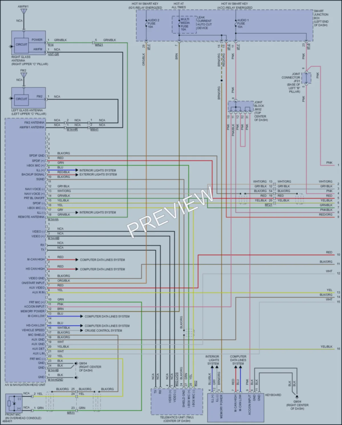 2017 Kia K900 Radio wiring diagram preview