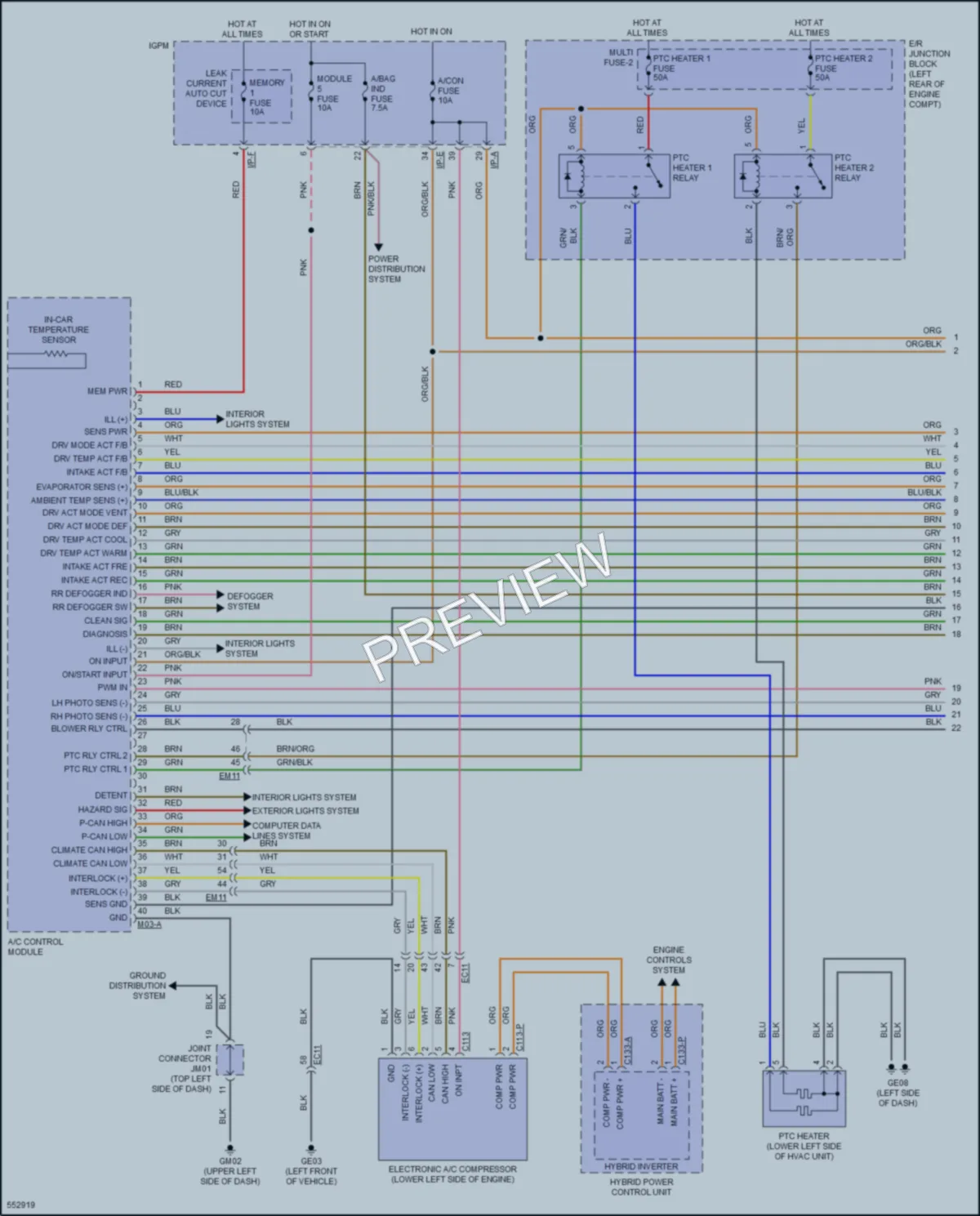 2017 Kia Niro Air Conditioning wiring diagram preview