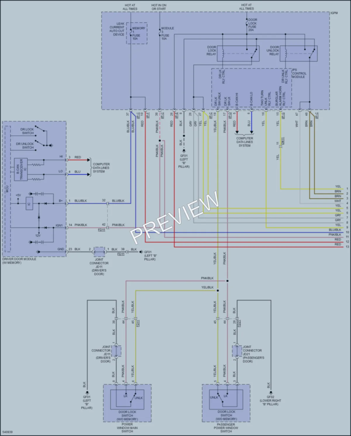 2017 Kia Niro Power Door Locks wiring diagram preview