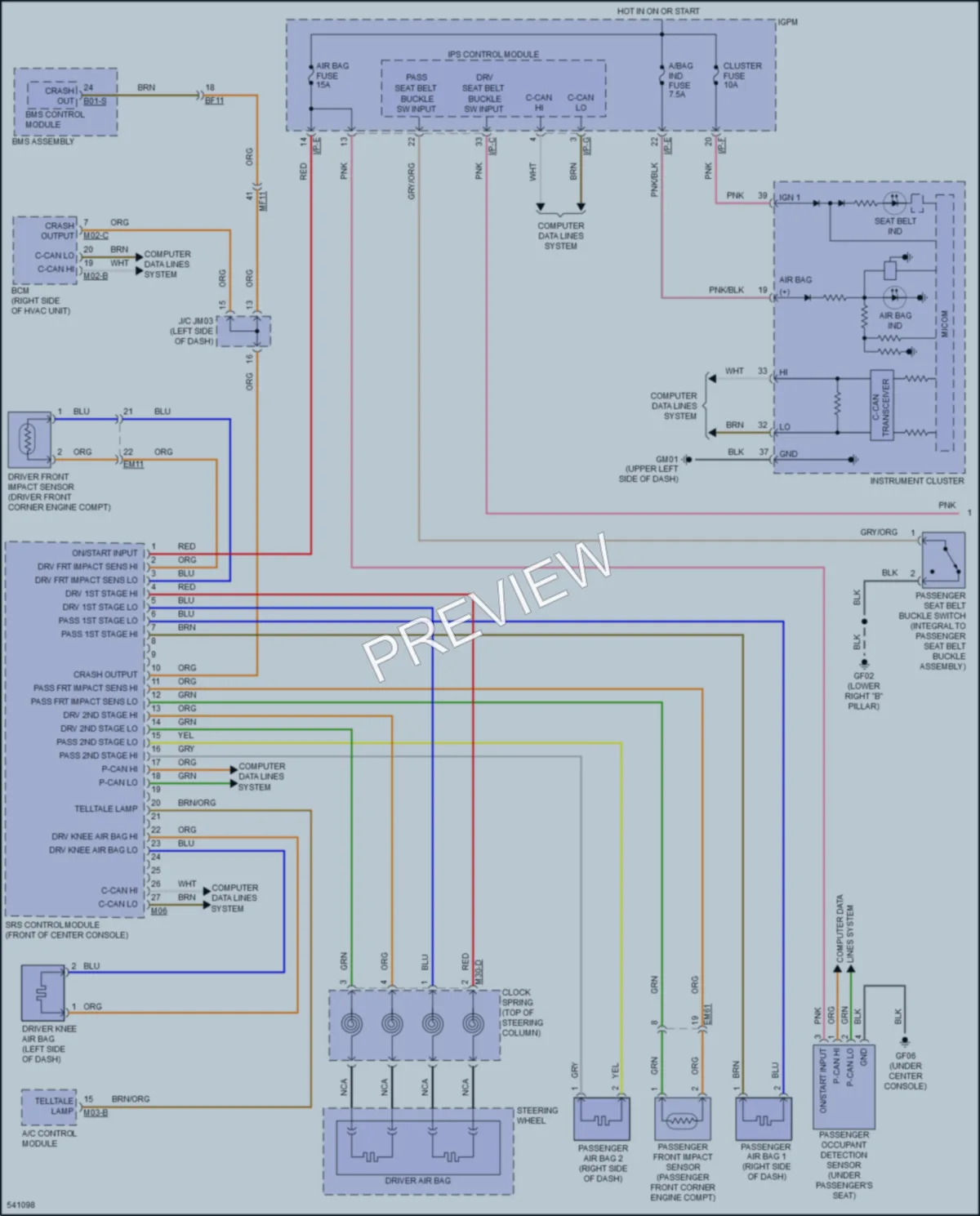 2017 Kia Niro Supplemental Restraints wiring diagram preview