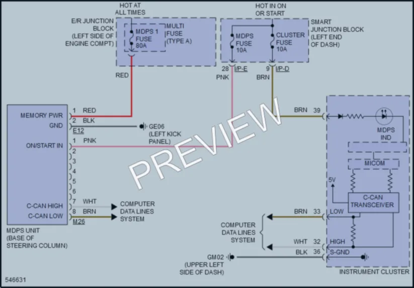 2017 Kia Optima Electronic Power Steering wiring diagram preview