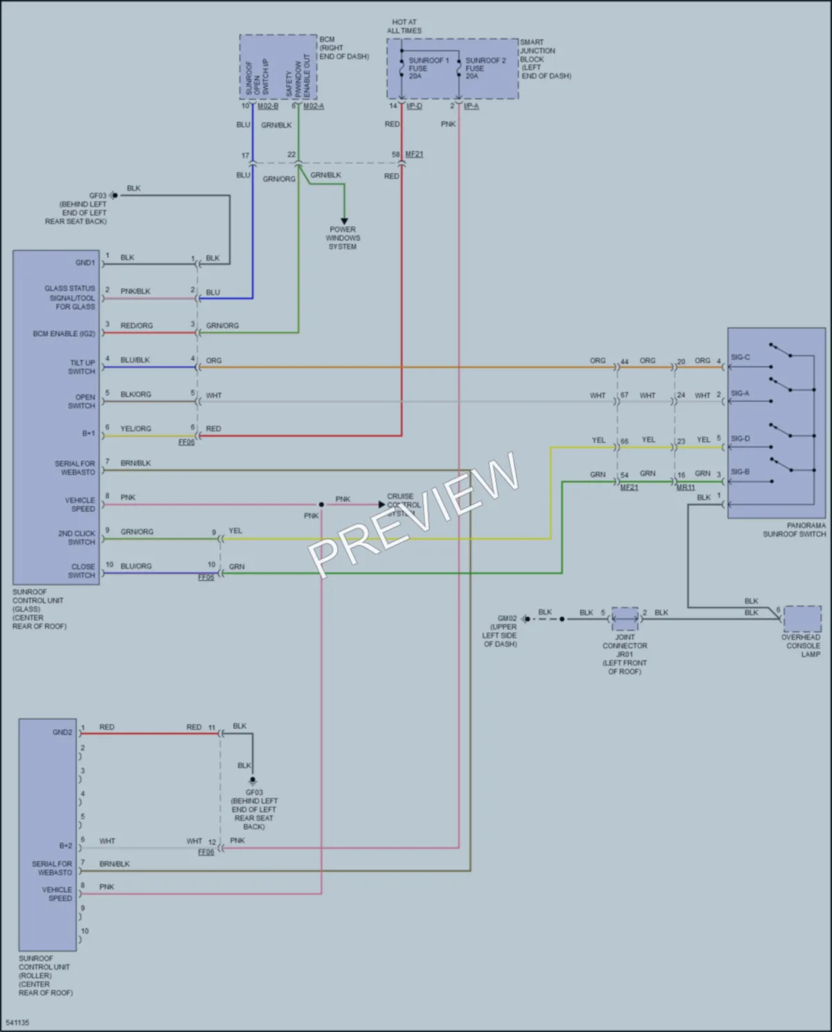 2017 Kia Optima Power Top Sunroof wiring diagram preview