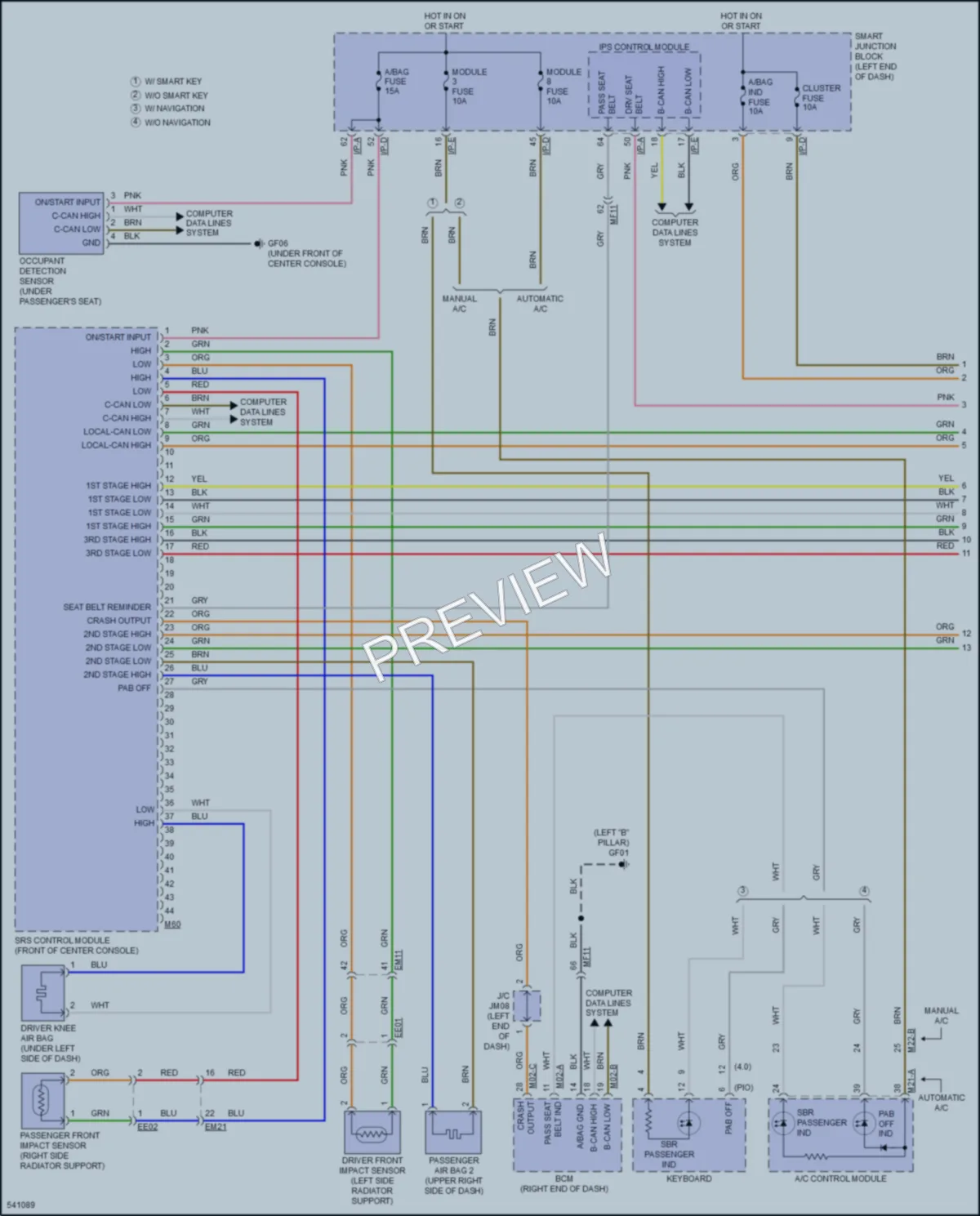 2017 Kia OptimaHybrid Supplemental Restraints wiring diagram preview