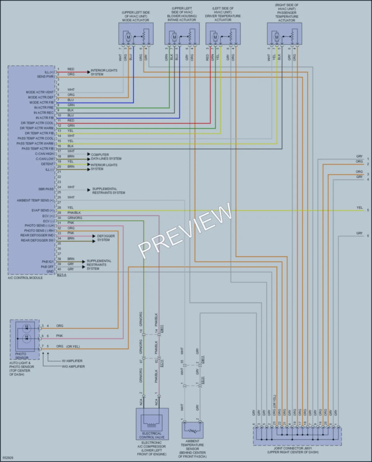 2017 Kia OptimaPlugIn Air Conditioning wiring diagram preview