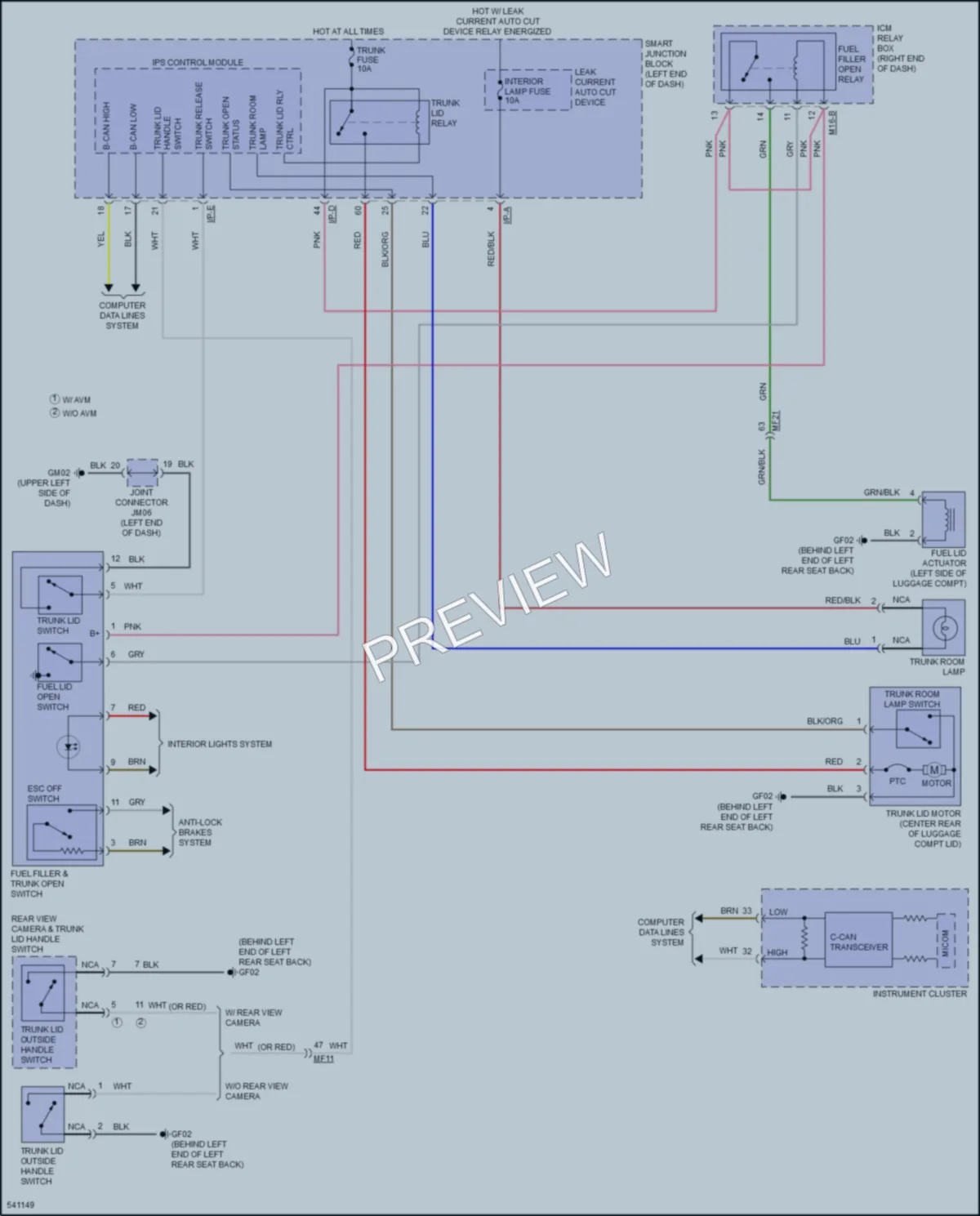 2017 Kia OptimaPlugIn Trunk Tailgate Fuel Door wiring diagram preview