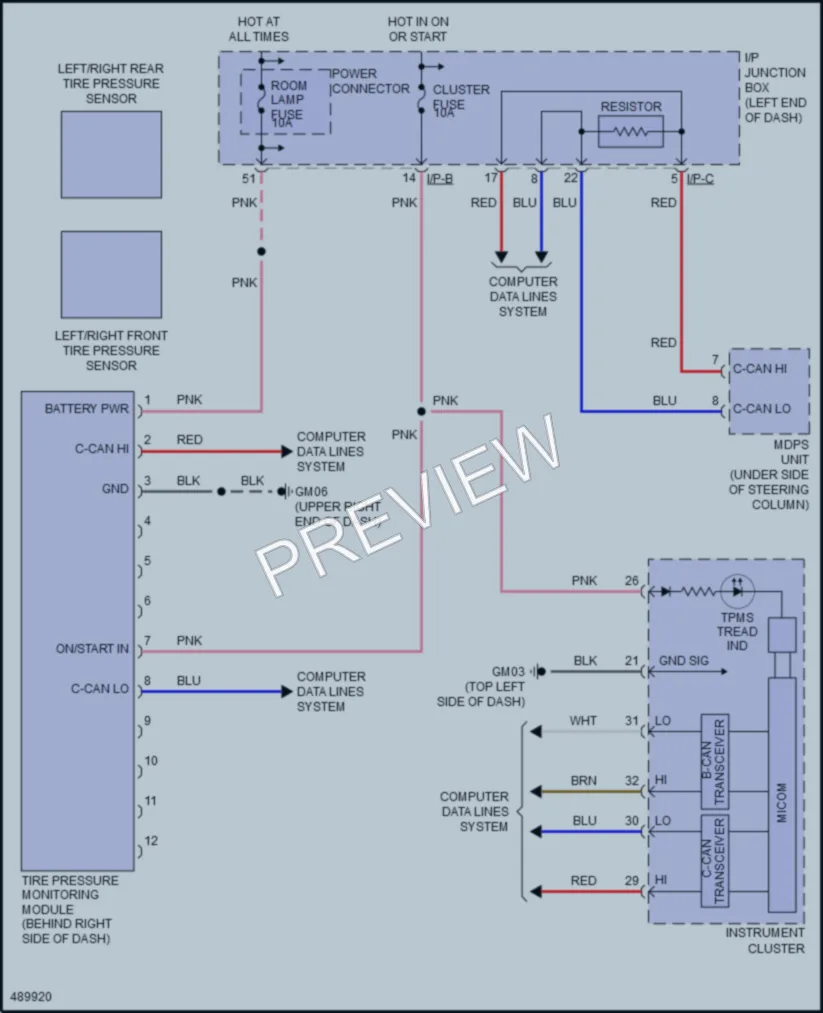 2017 Kia Rio Warning Systems wiring diagram preview