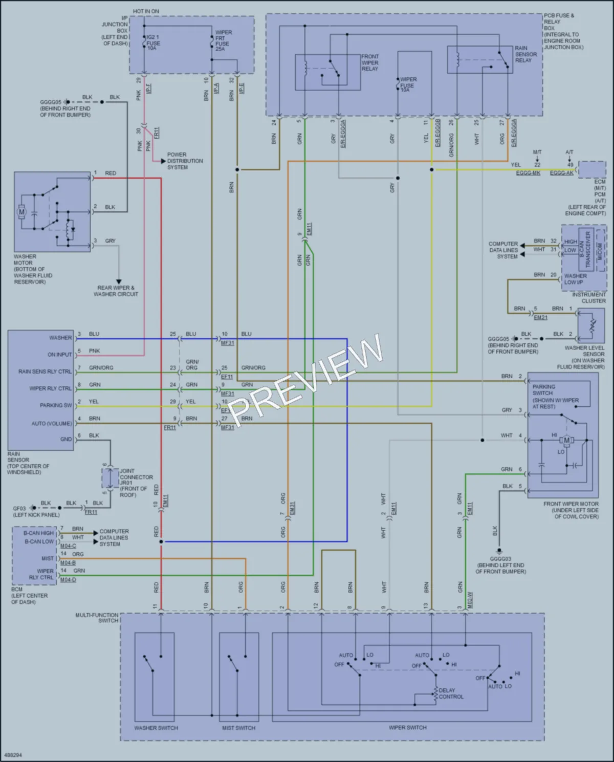 2017 Kia Rio Wiper Washer wiring diagram preview