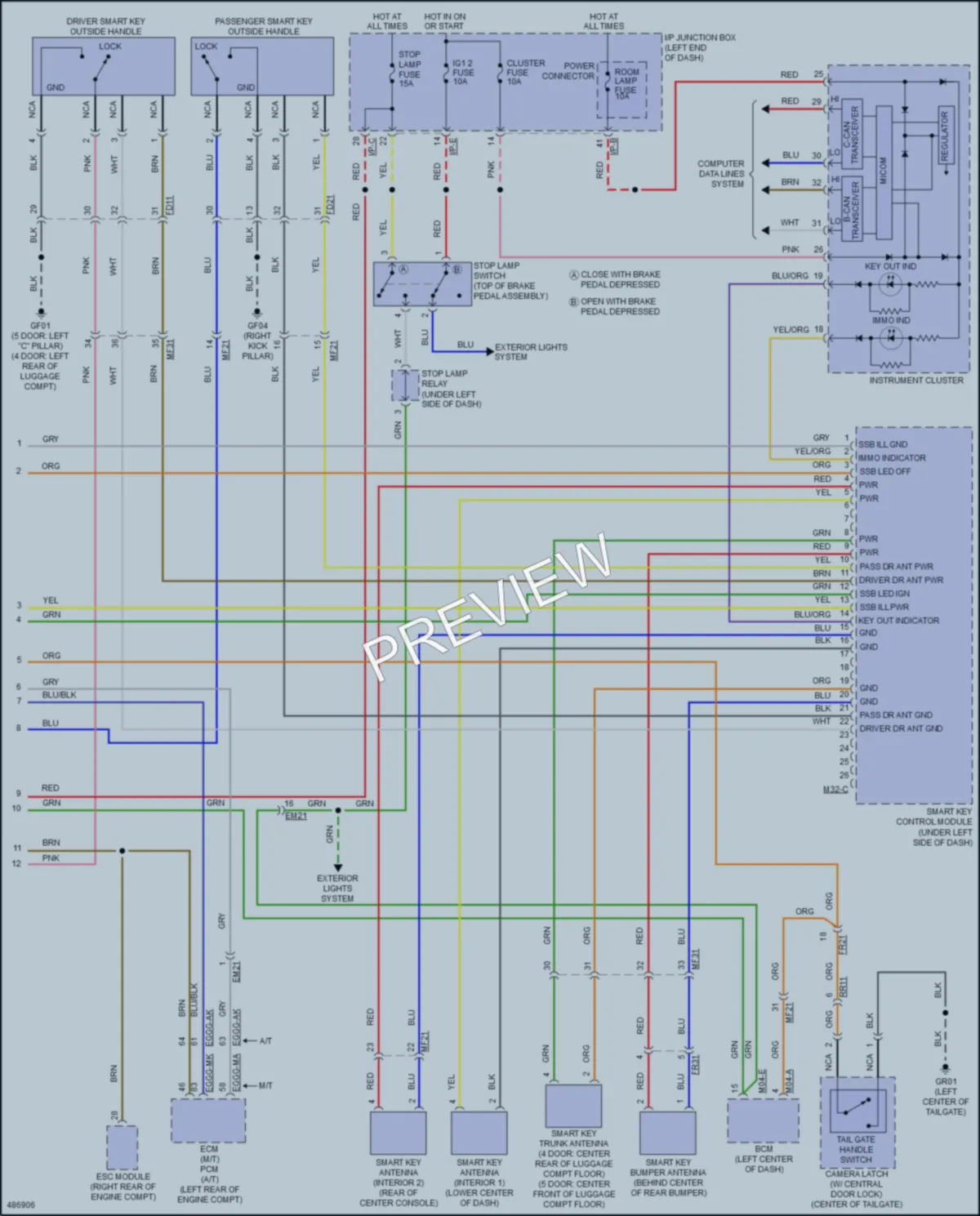 2017 Kia Rio5 Anti Theft wiring diagram preview