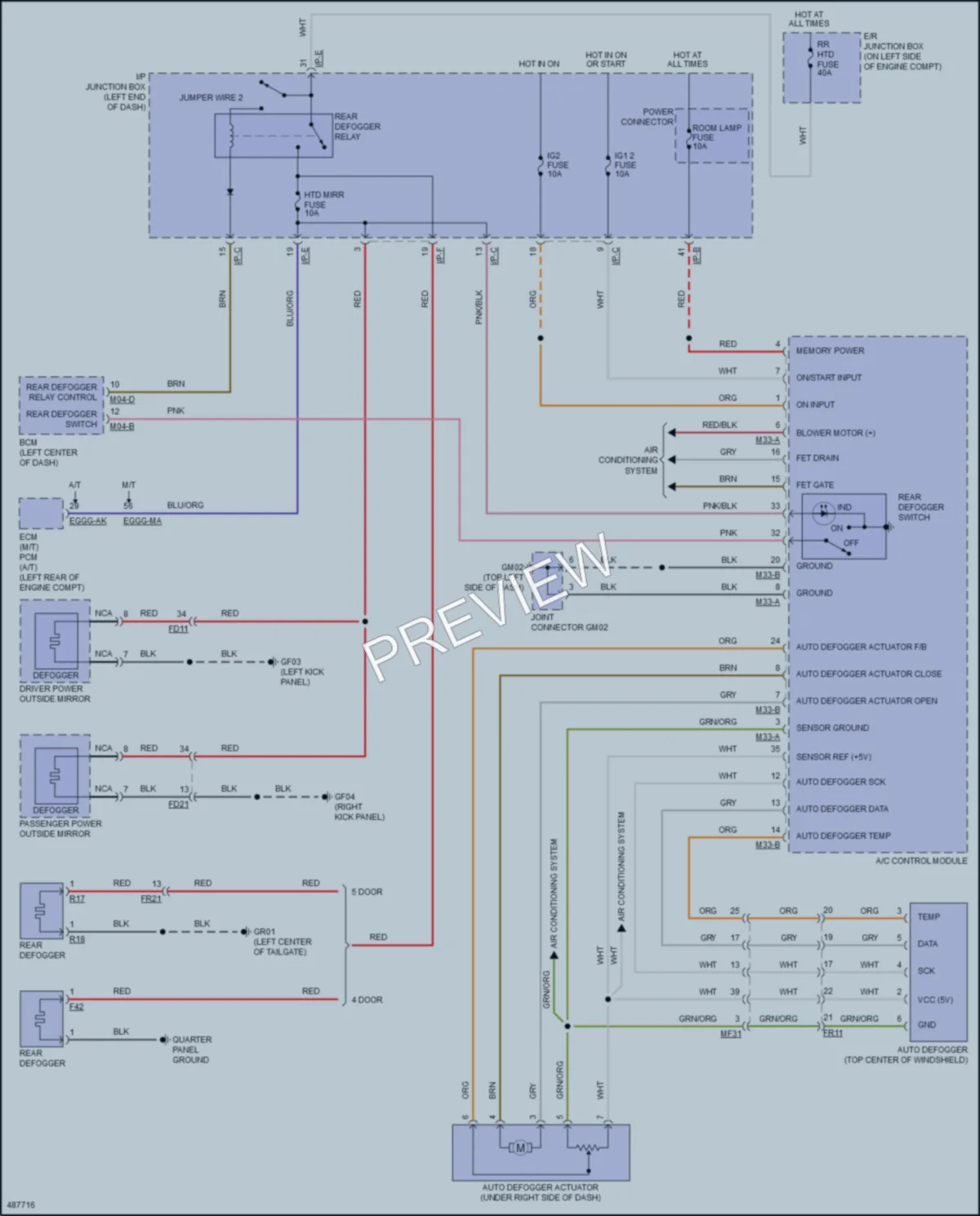 2017 Kia Rio5 Defoggers wiring diagram preview