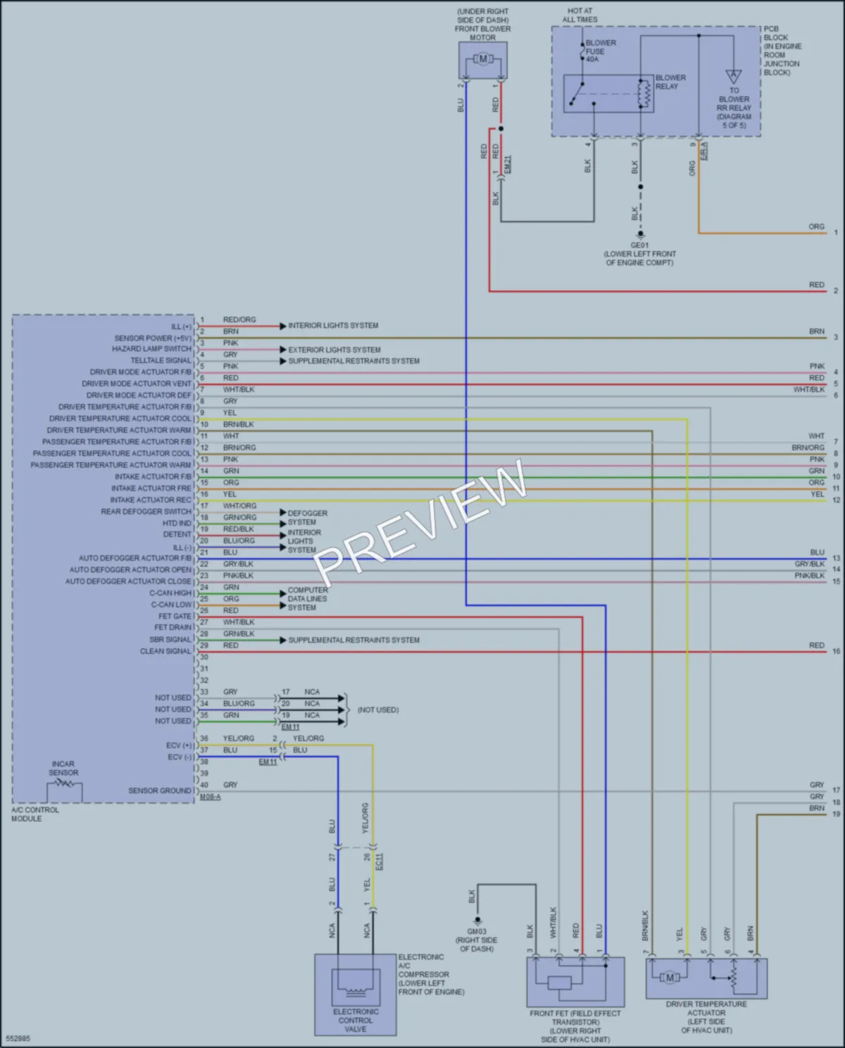 2017 Kia Sedona Air Conditioning wiring diagram preview