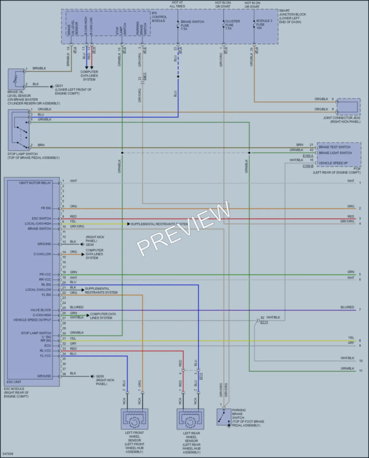 2017 Kia Sedona Anti Lock Brakes wiring diagram preview