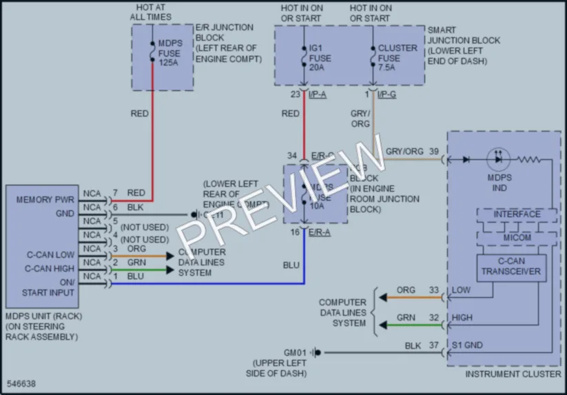 2017 Kia Sedona Electronic Power Steering wiring diagram preview