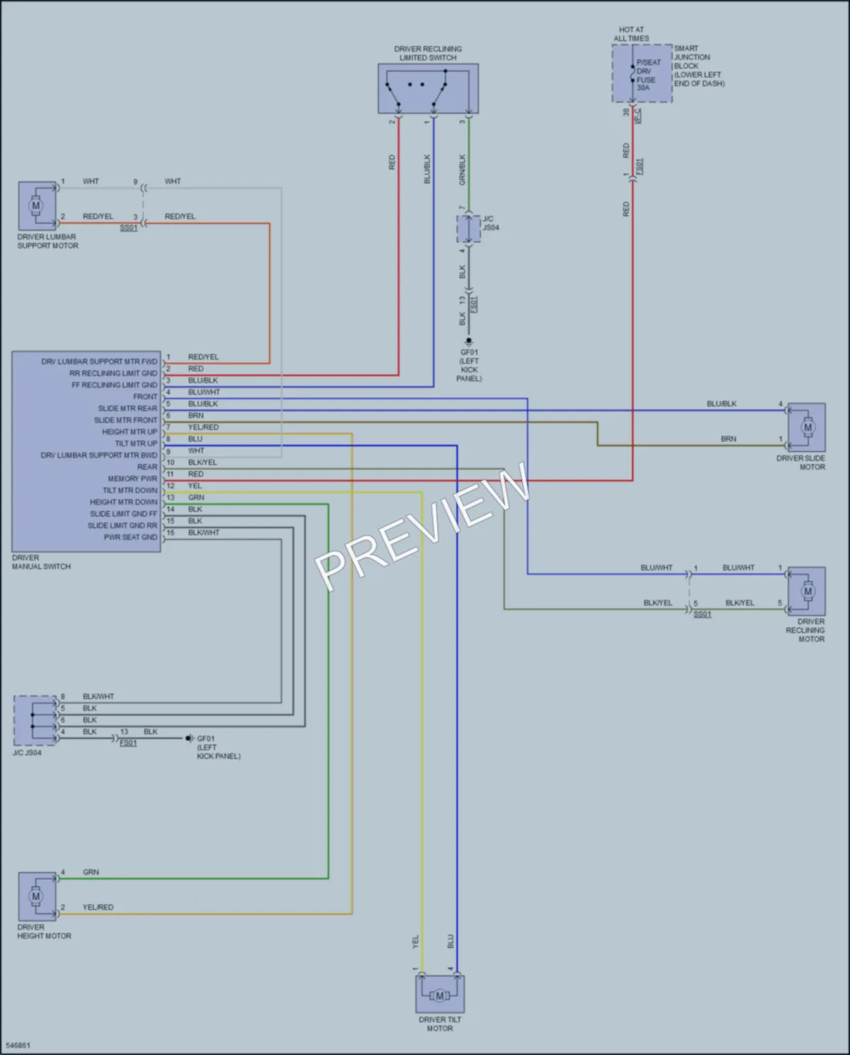 2017 Kia Sedona Power Seats wiring diagram preview
