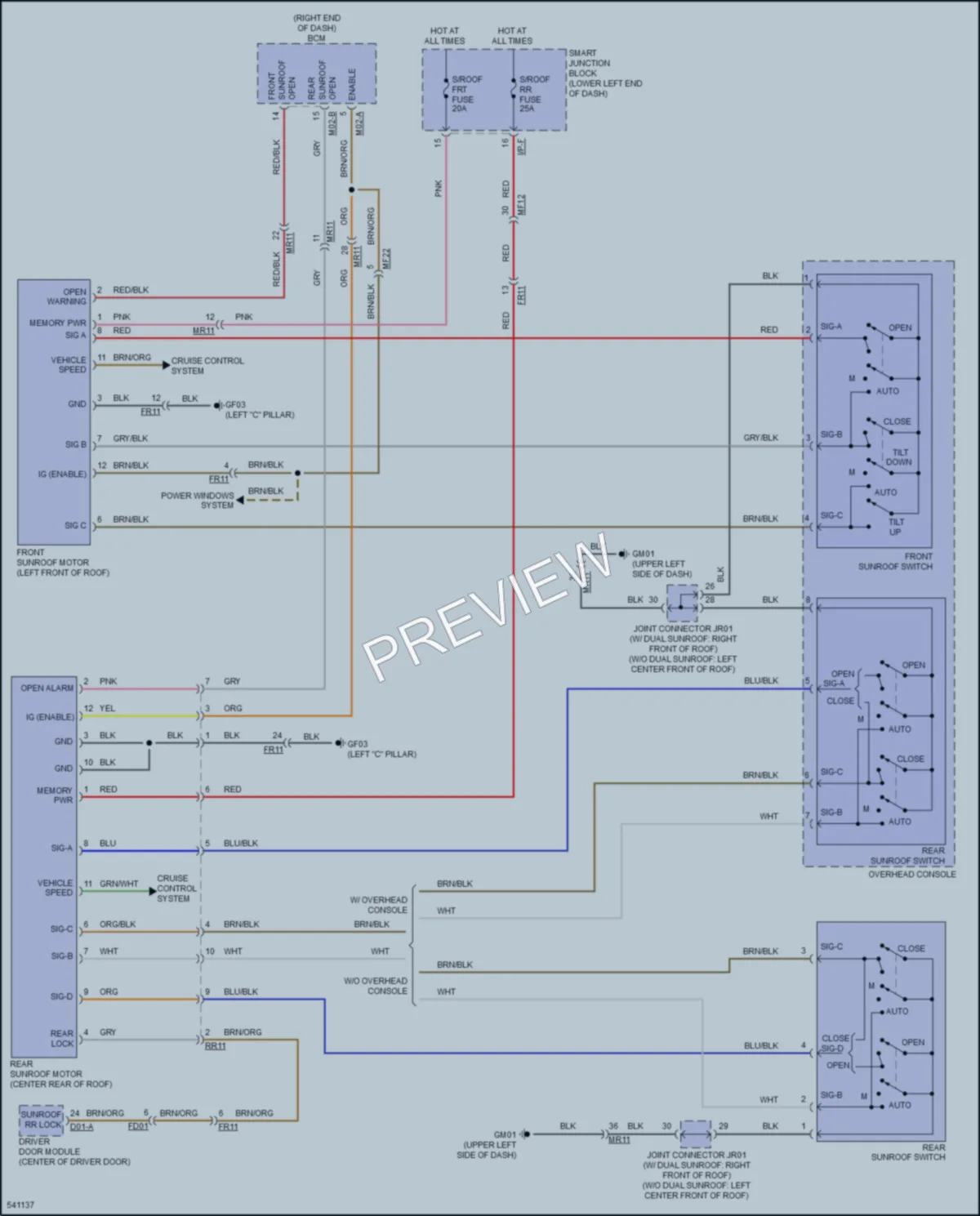 2017 Kia Sedona Power Top Sunroof wiring diagram preview