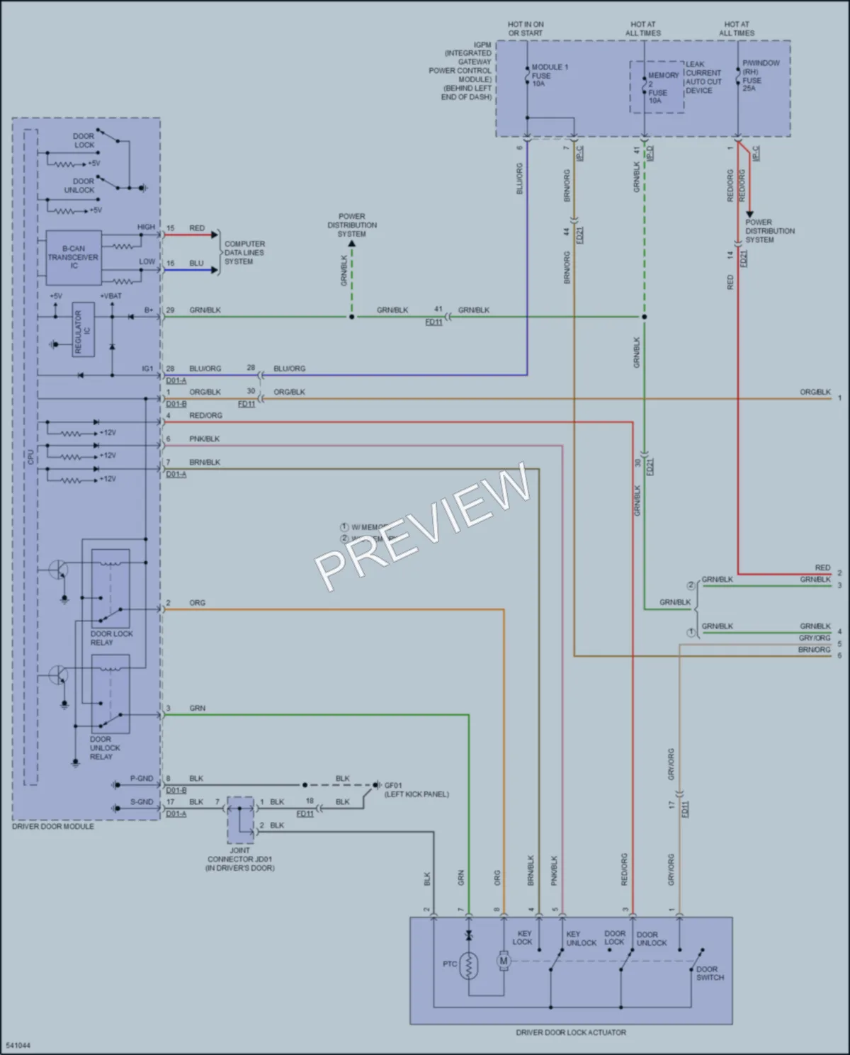 2017 Kia Sorento Anti Theft wiring diagram preview