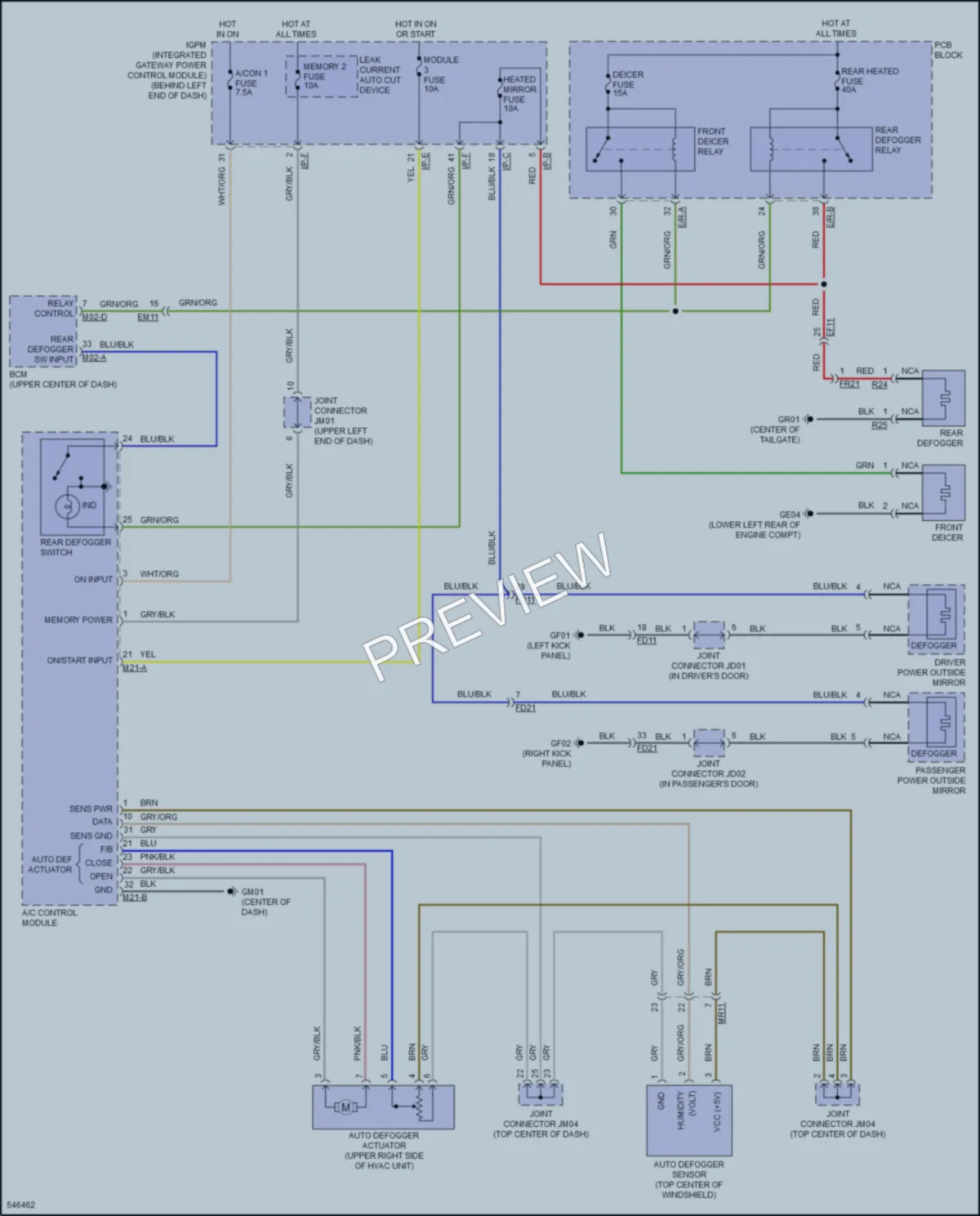 2017 Kia Sorento Defoggers wiring diagram preview