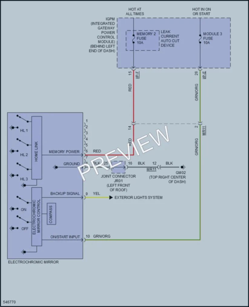 2017 Kia Sorento Power Mirrors wiring diagram preview