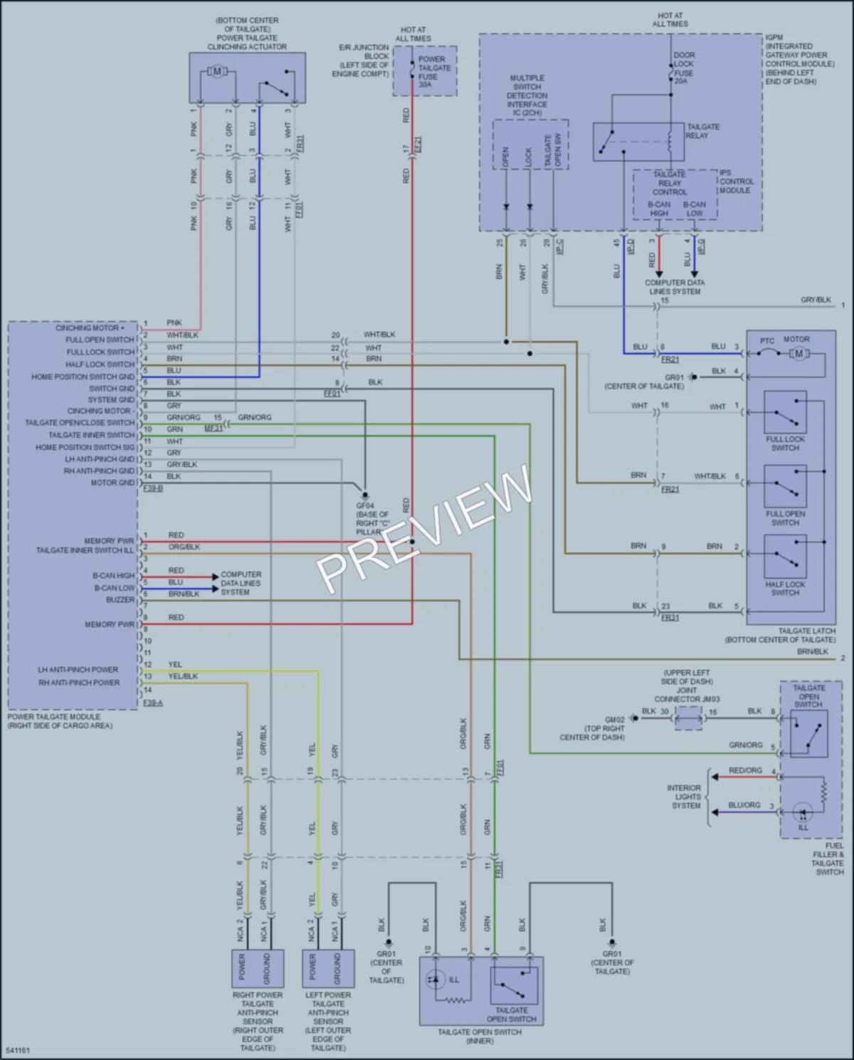 2017 Kia Sorento Trunk Tailgate Fuel Door wiring diagram preview