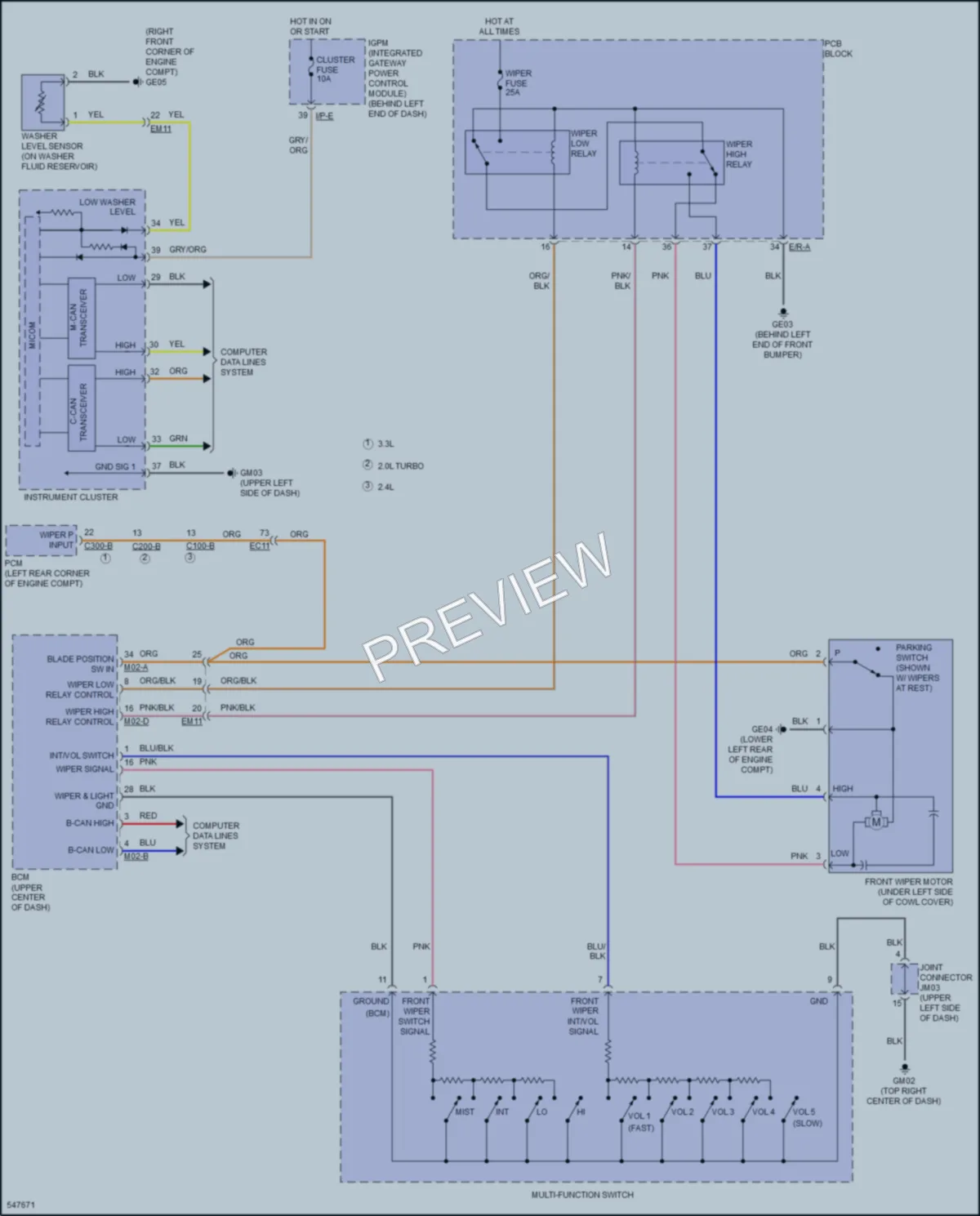 2017 Kia Sorento Wiper Washer wiring diagram preview