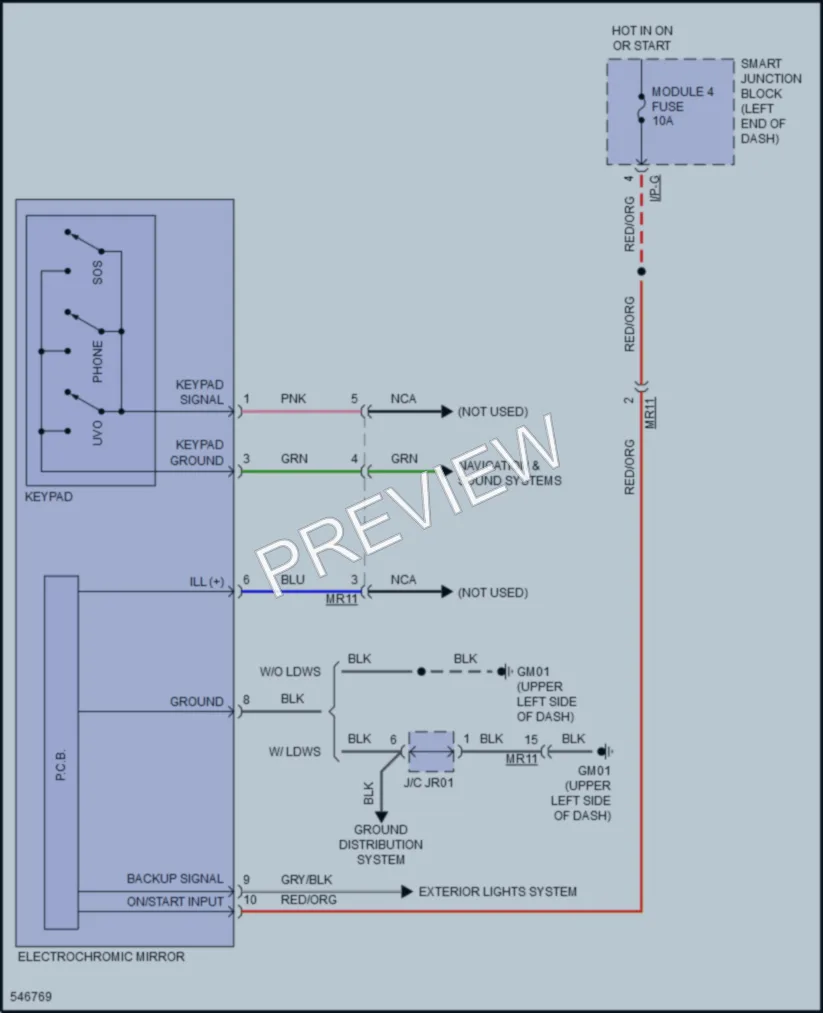 2017 Kia Soul Power Mirrors wiring diagram preview