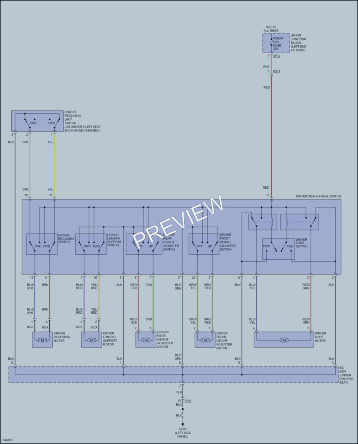 2017 Kia Soul Power Seats wiring diagram preview