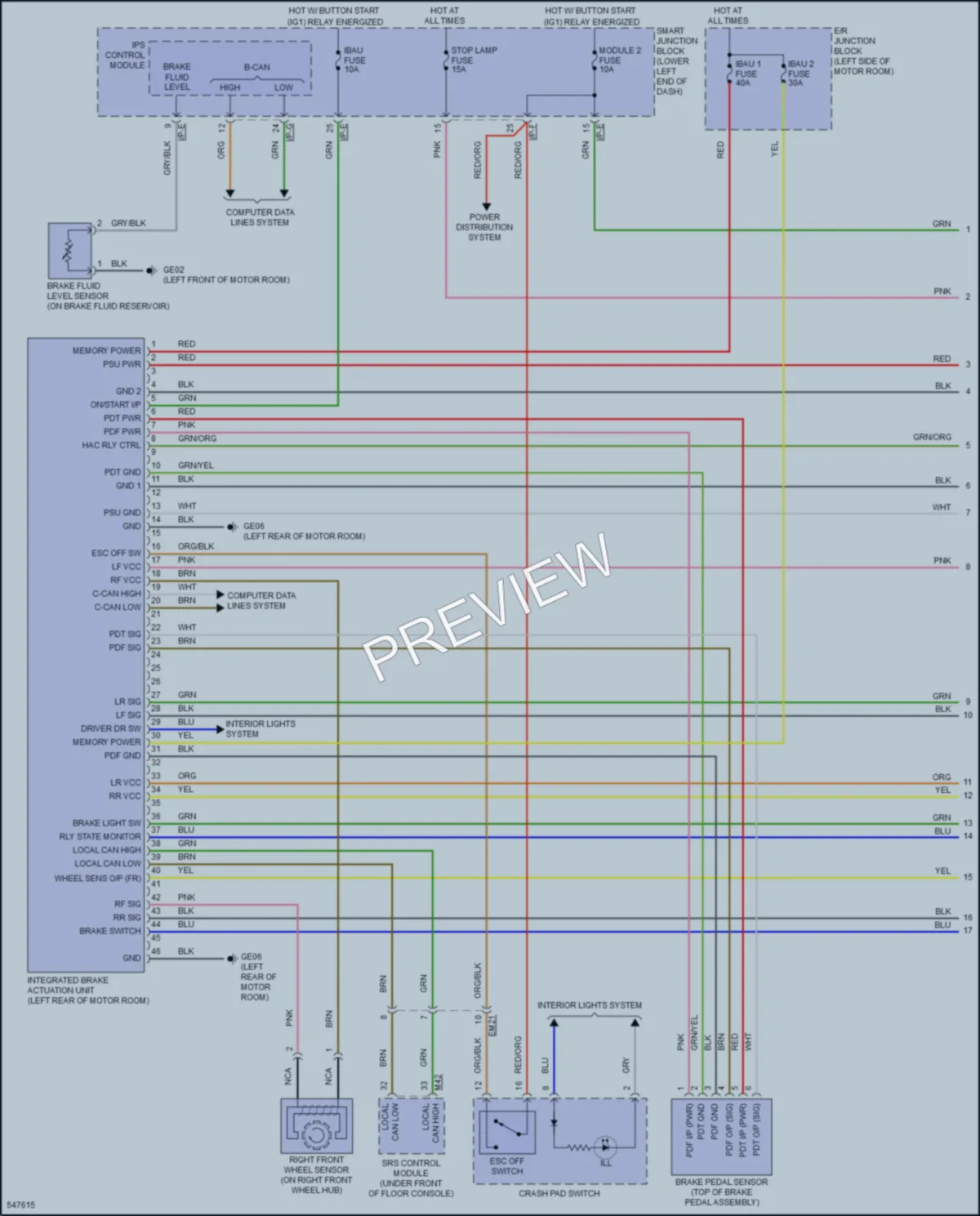 2017 Kia SoulEV Anti Lock Brakes wiring diagram preview