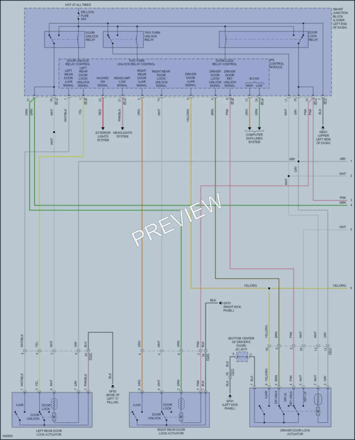 2017 Kia SoulEV Power Door Locks wiring diagram preview