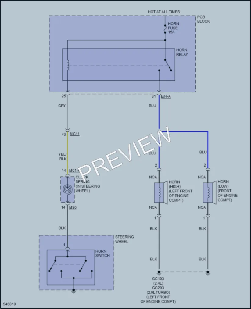 2017 Kia Sportage Horn wiring diagram preview