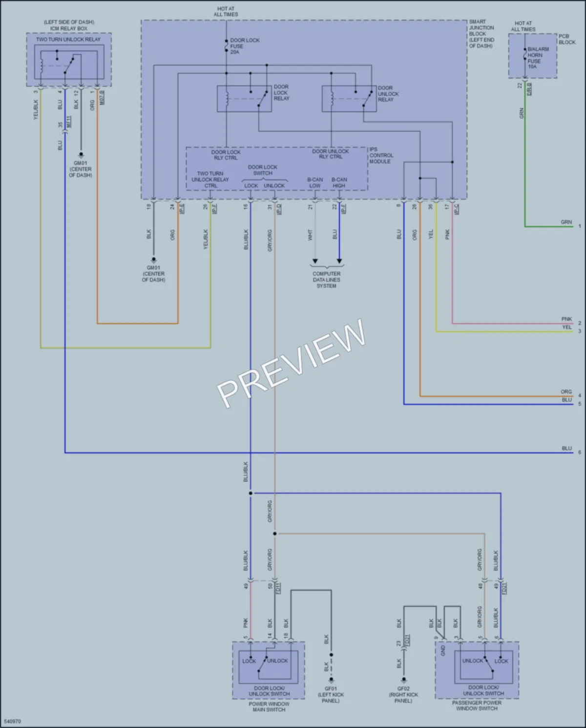 2017 Kia Sportage Power Door Locks wiring diagram preview