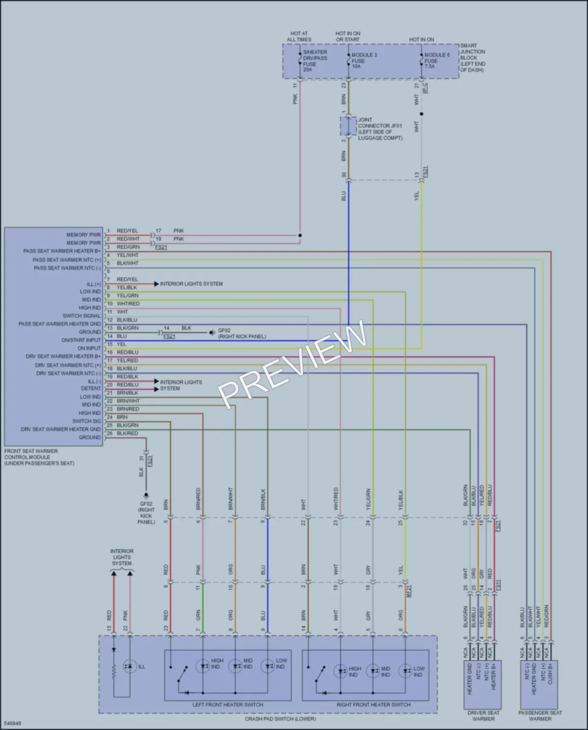 2017 Kia Sportage Power Seats wiring diagram preview