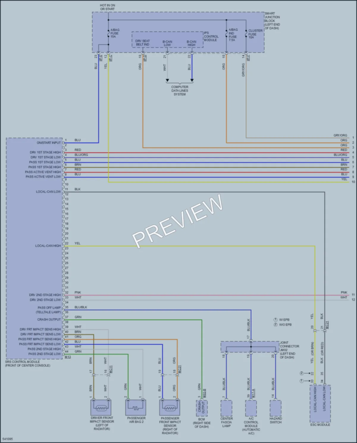 2017 Kia Sportage Supplemental Restraints wiring diagram preview