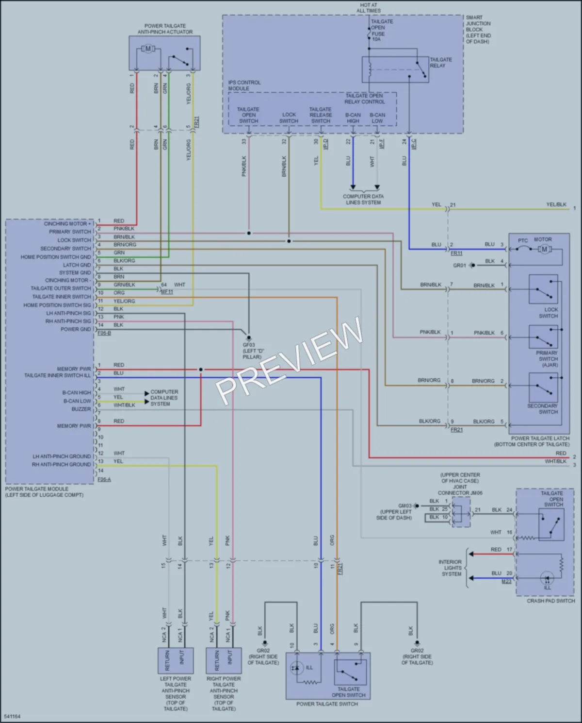 2017 Kia Sportage Trunk Tailgate Fuel Door wiring diagram preview