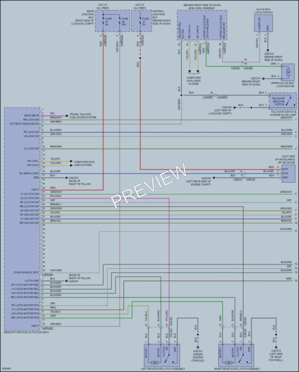2017 LandRover Discovery Power Door Locks wiring diagram preview