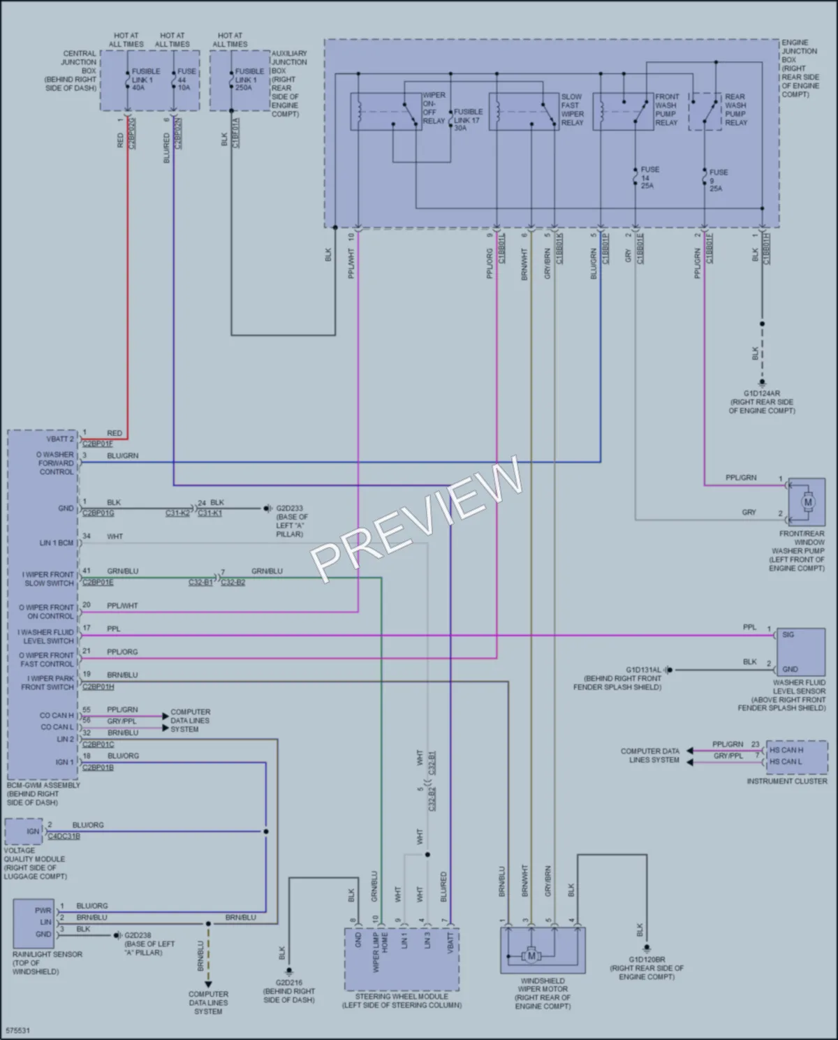 2017 LandRover Discovery Wiper Washer wiring diagram preview